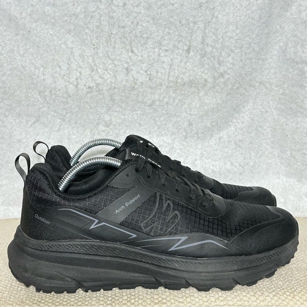 Walk Hero Mens Black Ultimate Arch Support Walking Sneakers Shoes SZ US 10